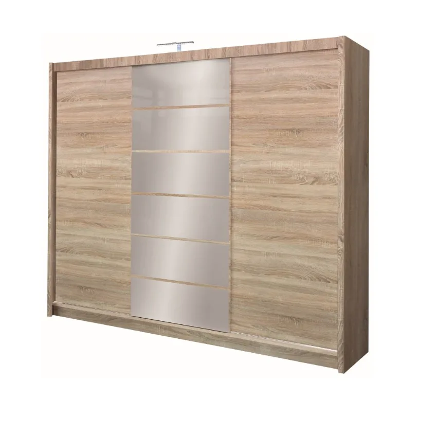 Šatní skříň Malibu 250 cm - Dub sonoma, LED