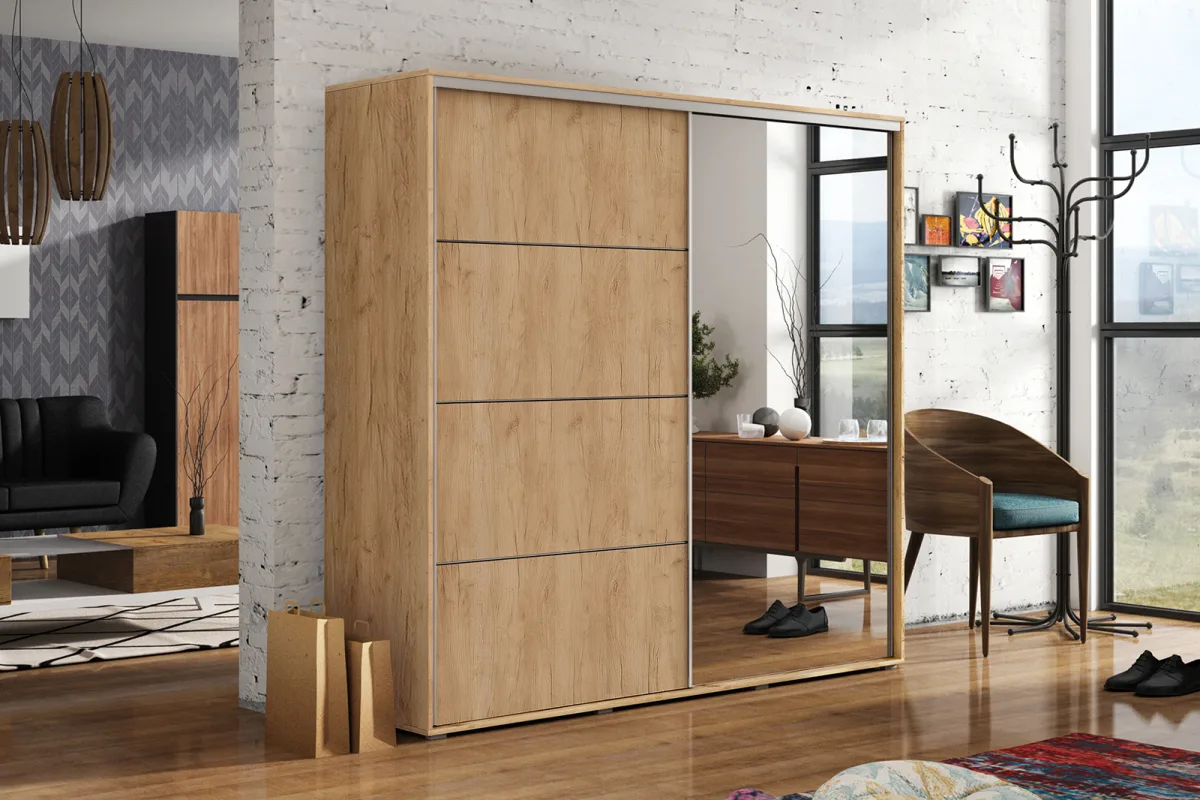 Šatní skříň Ska A12 175 cm – dub craft zlatý