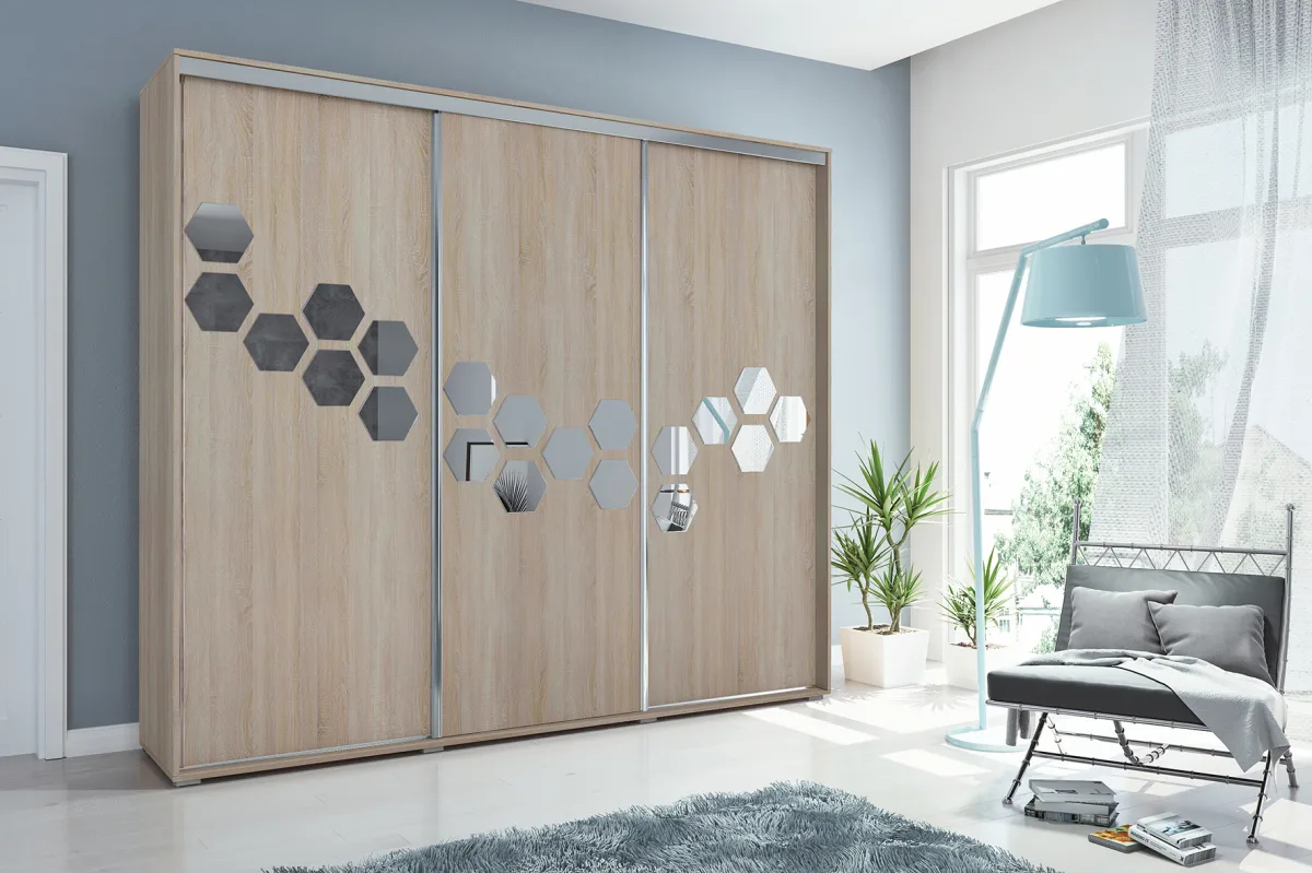 Šatní skříň Ska A23 XL 278 cm – Dub sonoma