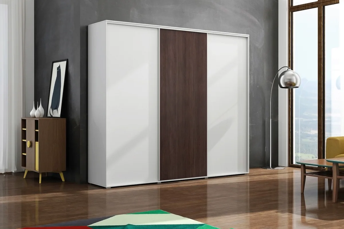 Šatní skříň Ska A24 XL 250 cm | bílá, Dub Craft