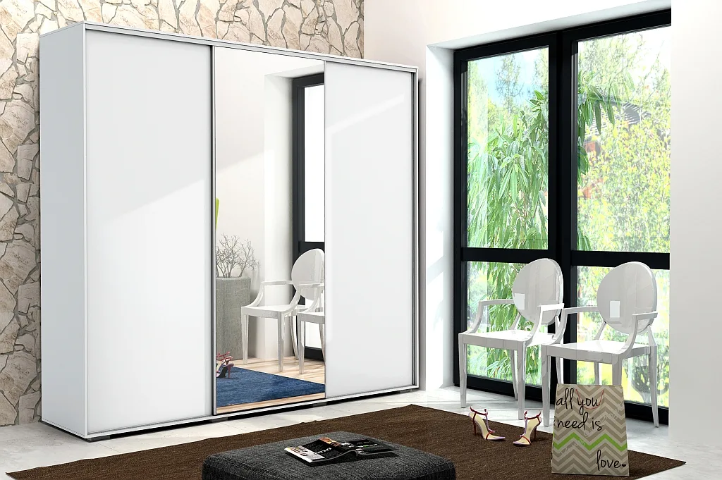 Šatní skříň Ska A25 XL – 278 cm, bílá
