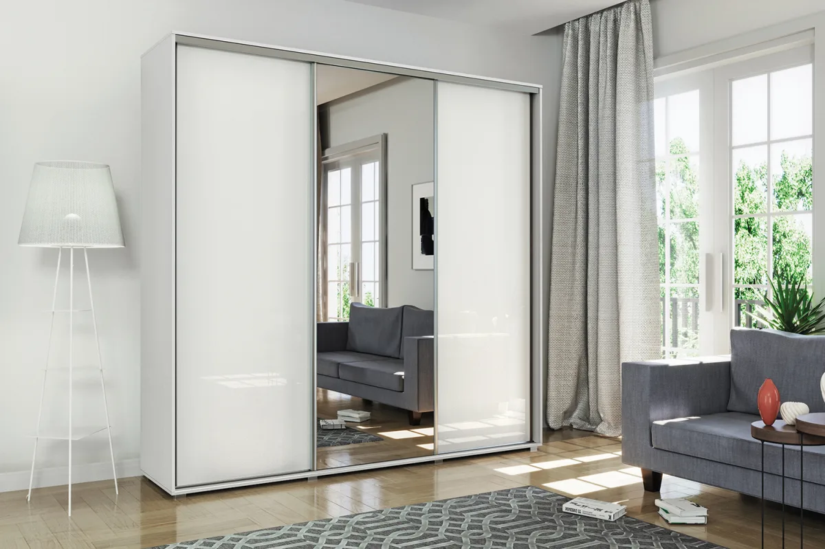 Šatní skříň Ska A30 XL 250 cm – bílý lesk