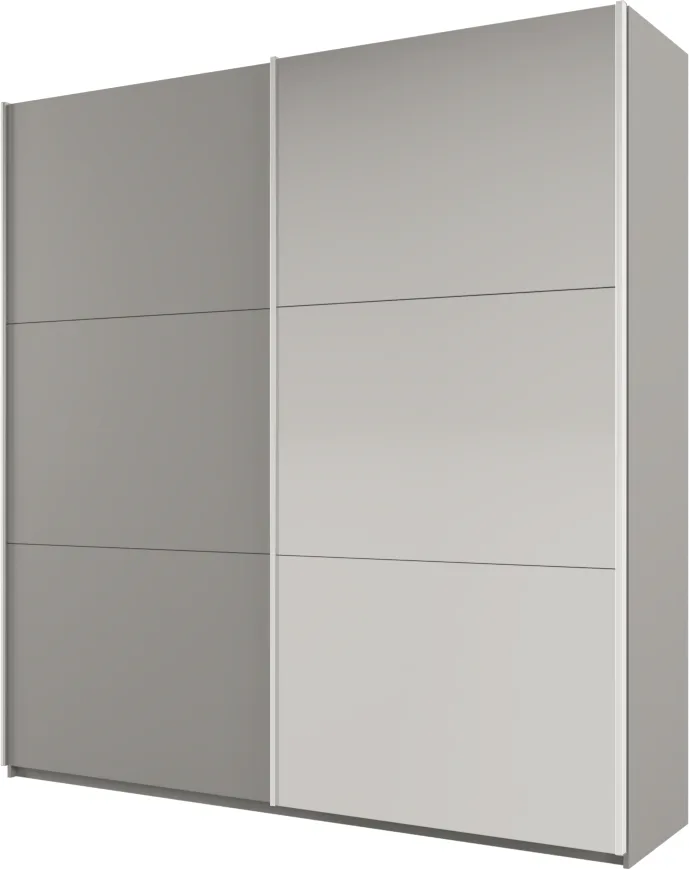 Šatní skříň Rodos 225 cm – Platinová se zrcadlem