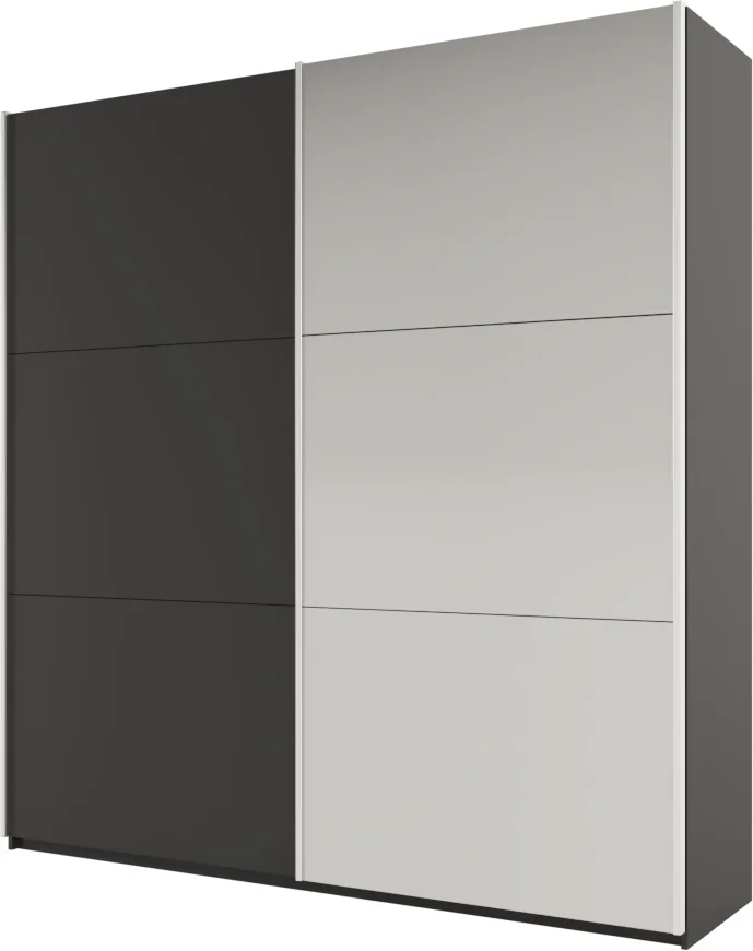 Šatní skříň Rodos 225 cm – grafit, se zrcadlem