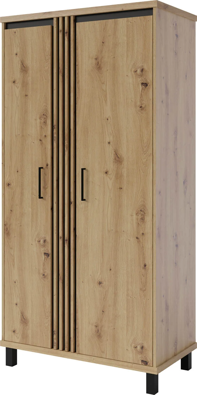 Šatní skříň Nadia ND1 – Dub artisan/černá 195 cm