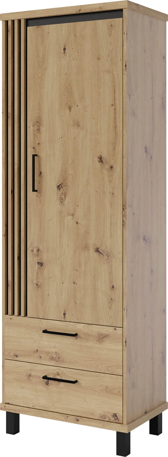 Šatní skříň Nadia ND3 bílá/černá – 195×67×41 cm
