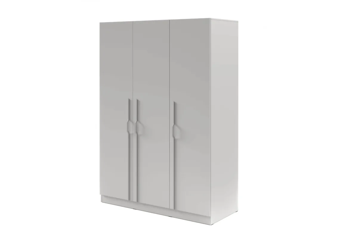 Šatní skříň Braga BR2 150 cm – šedá, kovové úchytky