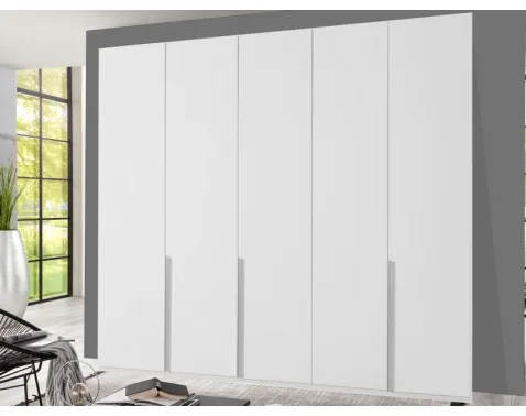 Šatní skříň New York D 225 cm | bílý lesk