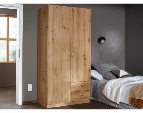 Šatní skříň Case 91 cm | dub artisan, 2 dveře