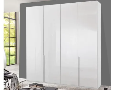 Šatní skříň New York D 180 cm – bílý lesk