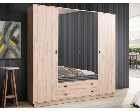 Šatní skříň Ancona 200 cm – dub estana/antracit
