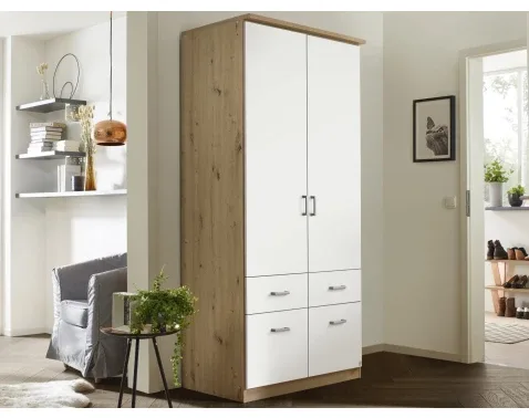 Dětská šatní skříň Bremen 91 cm - dub artisan/bílá