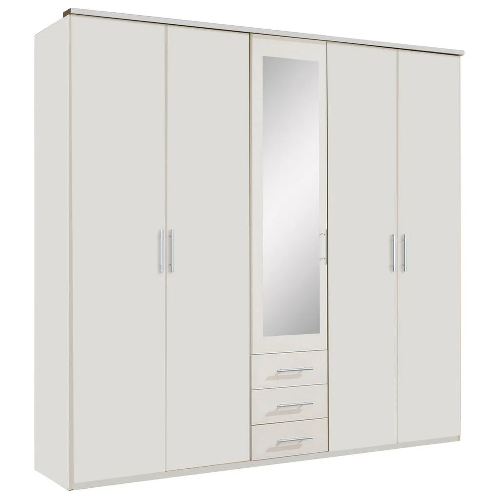 MID.YOU šatní skříň se zrcadlem 225 cm bílá