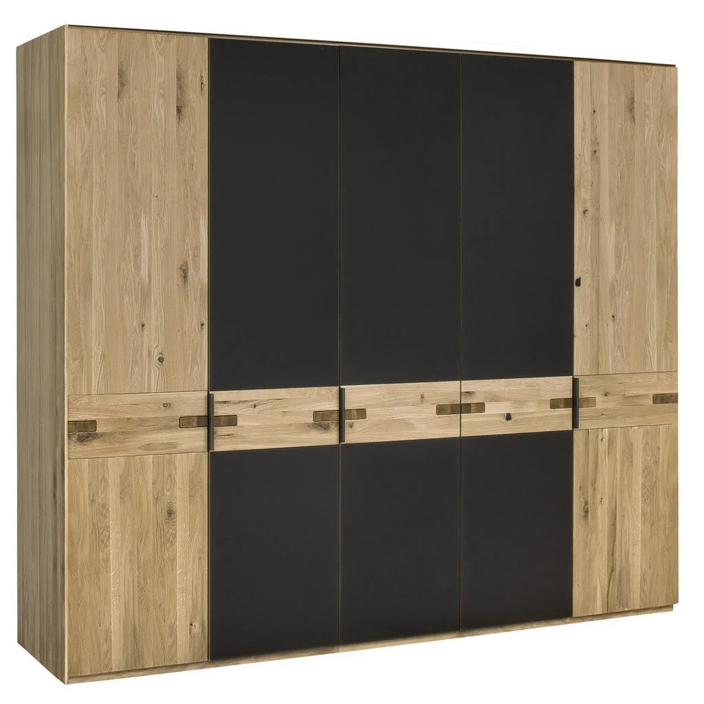 Linea Natura šatní skříň 247×214×61 cm dub/antracit