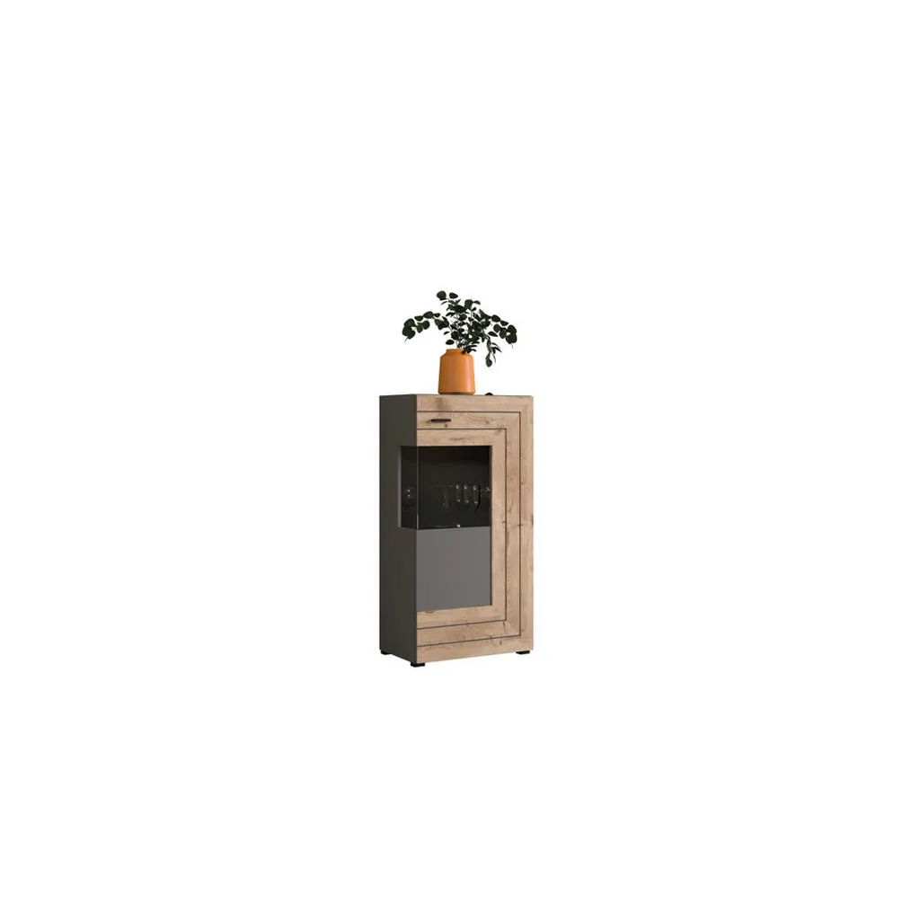 MID.YOU šatní skříň 117 cm šedá – otočné dveře
