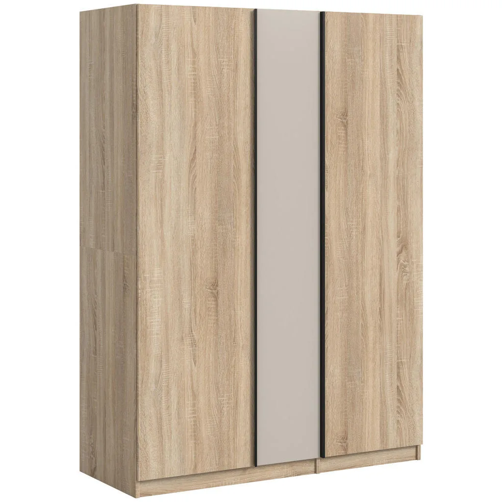 MID.YOU šatní skříň 130×183×53 cm Sonoma dub/kašmír