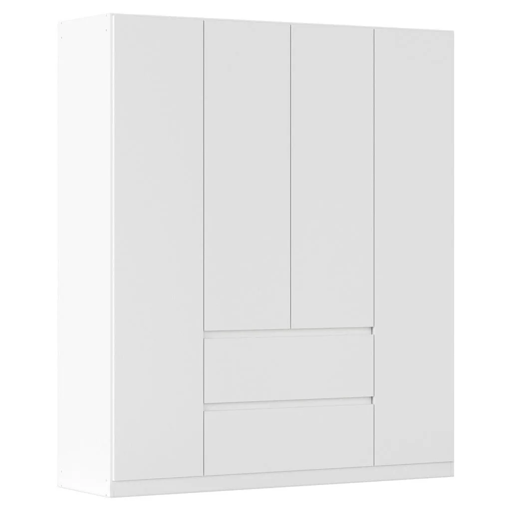 Šatní skříň 181×210×54 cm bílá – otočné dveře