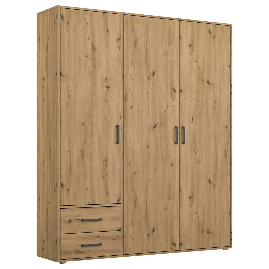 Šatní skříň dub artisan 140 cm | otočné dveře