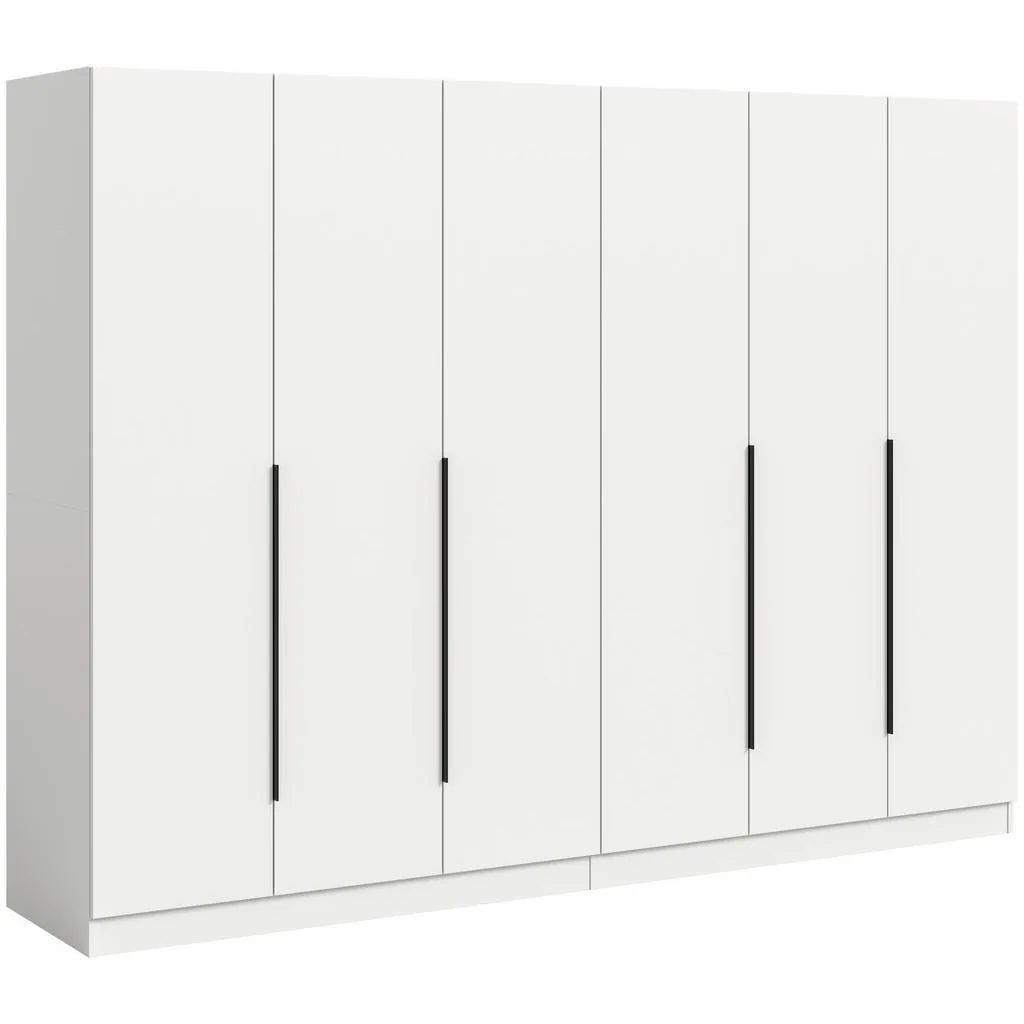 Šatní skříň MID.YOU 240×181×52 cm – bílá, otočné dveře