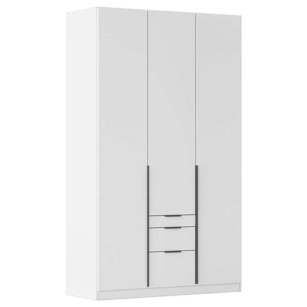 Rauch šatní skříň 136 cm – otočné dveře, bílá/šedá
