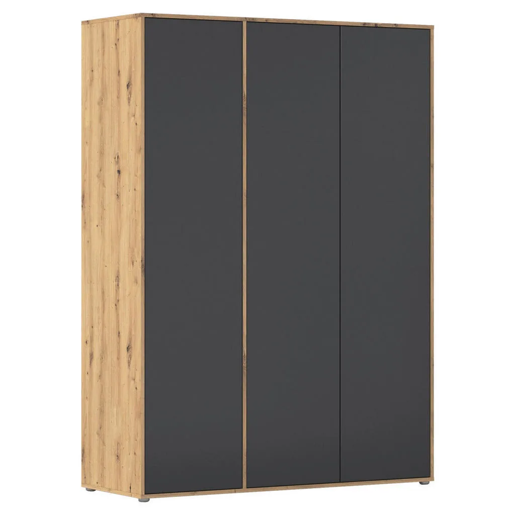 Rauch Möbel šatní skříň 140 cm – šedá/dub artisan