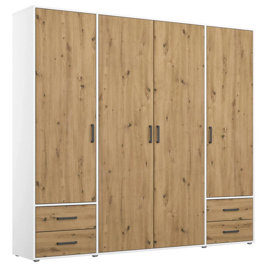 Rauch Möbel šatní skříň 187 cm – bílá/dub artisan