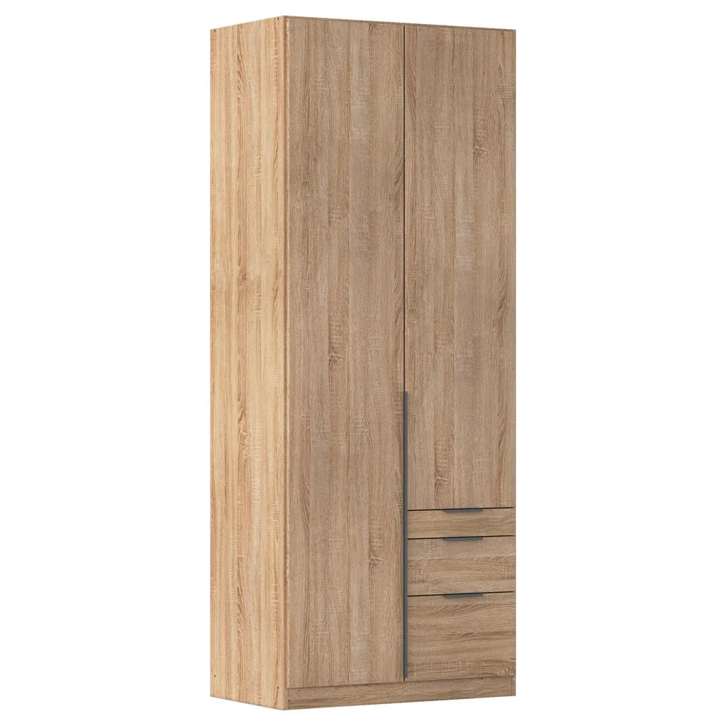 Rauch šatní skříň Sonoma dub 91×229×54 cm – otočné dveře