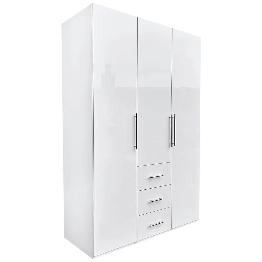 Carryhome šatní skříň bílá vysoký lesk 147×219×59 cm