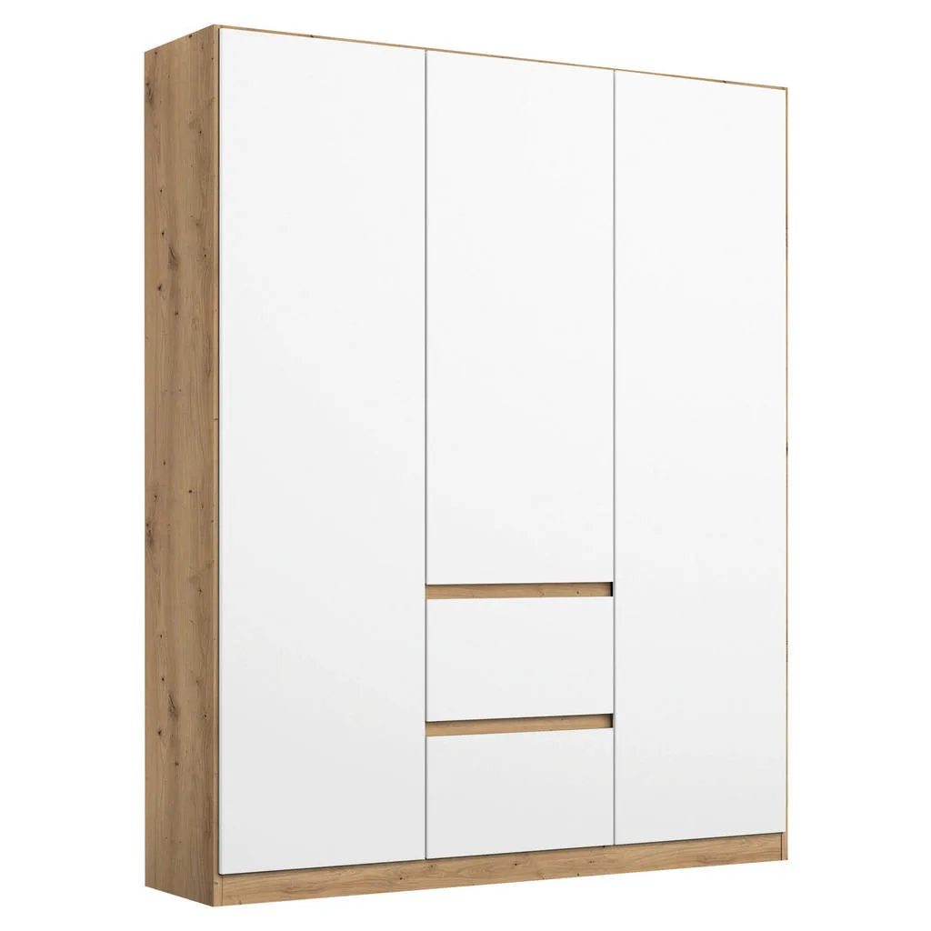Rauch šatní skříň 136/197/54 cm – bílá/dub artisan