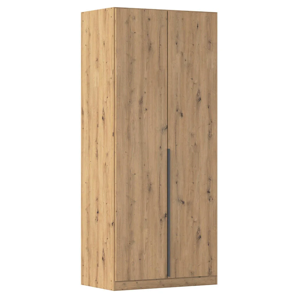 Rauch šatní skříň 91 cm – tmavě šedá / dub artisan