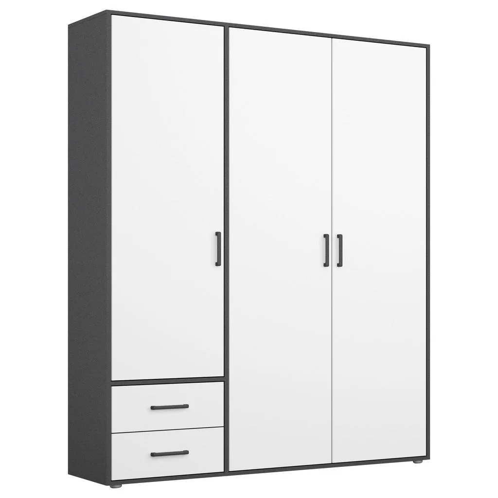 Rauch Möbel šatní skříň 140 cm – šedá/bílá