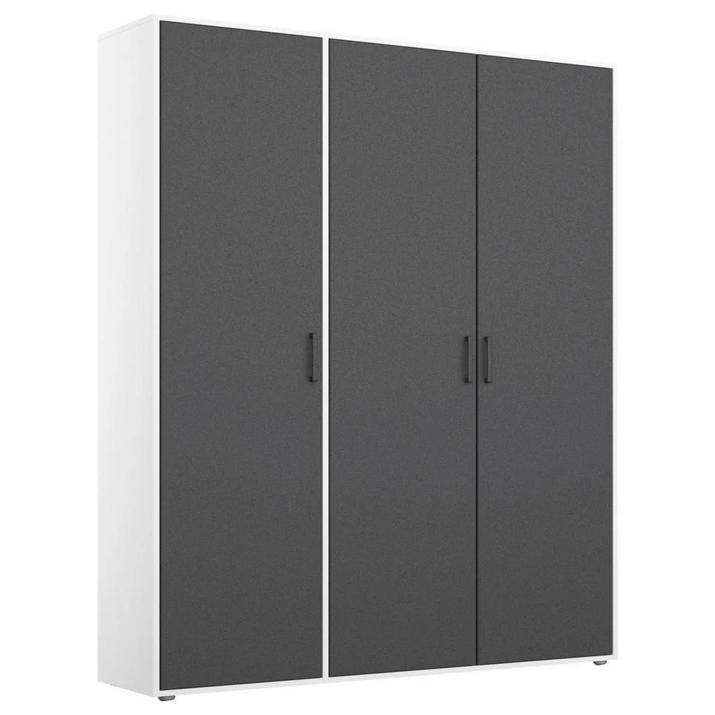 Rauch šatní skříň 140 cm – otočné dveře, šedá/bílá