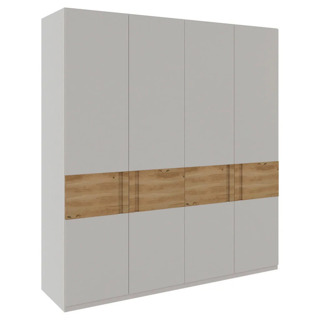 Dieter Knoll šatní skříň 4 dveře | dub/sv.šedá 202×225×60
