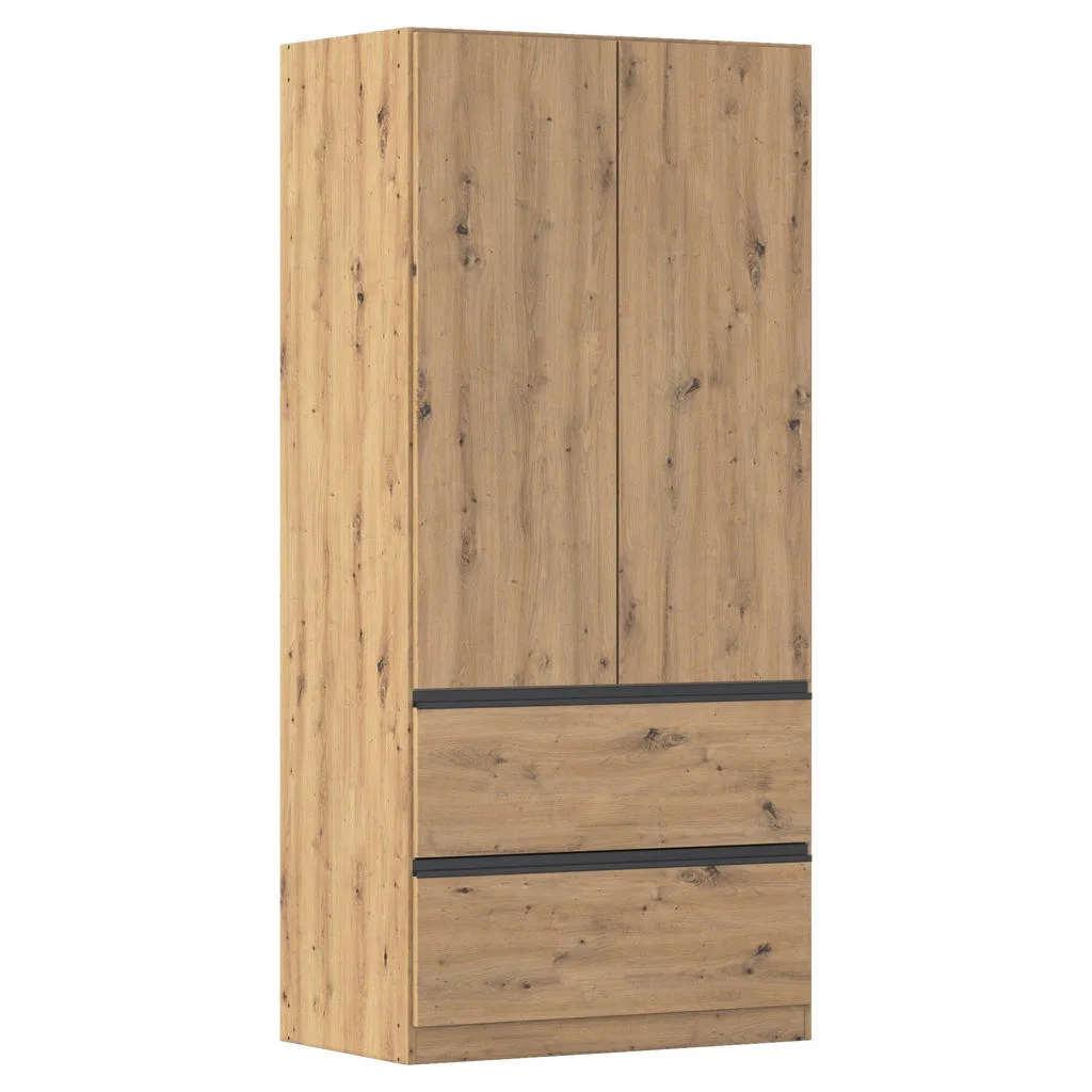 Rauch šatní skříň s otočnými dveřmi, dub artisan 91 cm