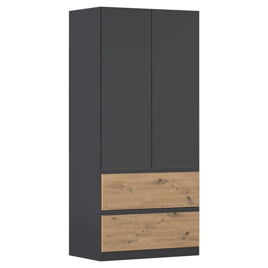 Rauch Möbel šatní skříň 91 cm – šedá/dub artisan