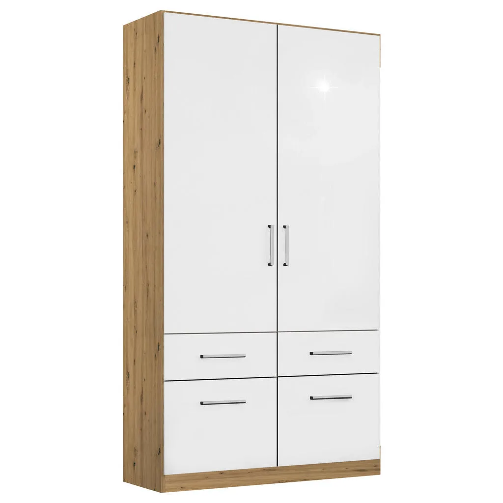 Rauch Möbel šatní skříň 91 cm – dub artisan/lesklá bílá