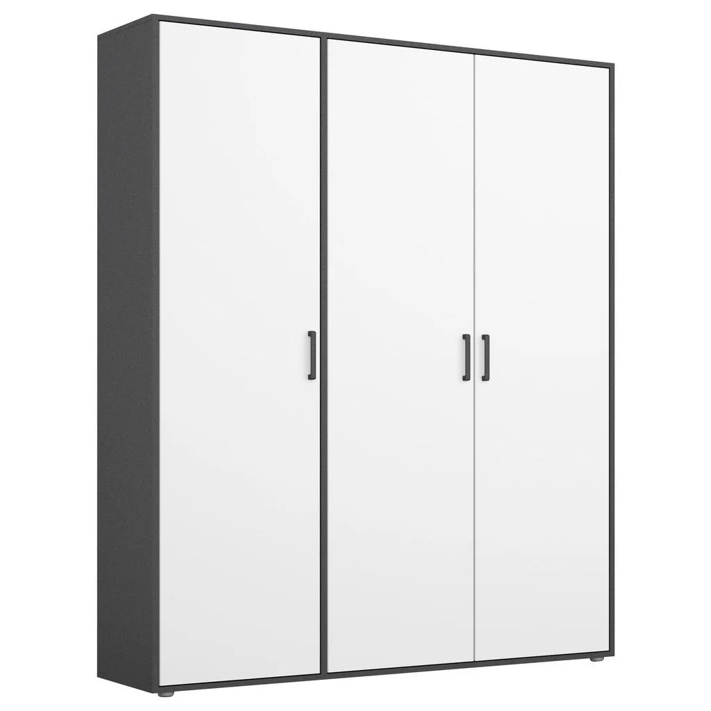 Rauch šatní skříň 140 cm šedá/bílá – otočné dveře