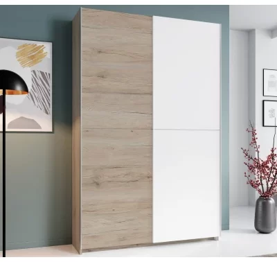 Šatní skříň Heimo v dub san remo a bílé barvě