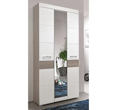 Stylová skříň Funny, dub stříbrný a bílá barva