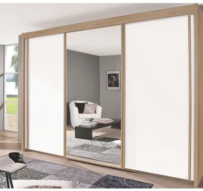 Šatní skříň Imperial, 250 cm, dub sonoma a bílá