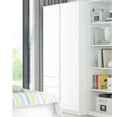 Bílá šatní skříň Carlos o šířce 100 cm