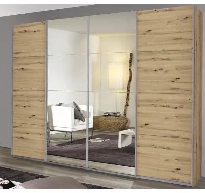 Šatní skříň Syncrono s posuvnými dveřmi a zrcadlem