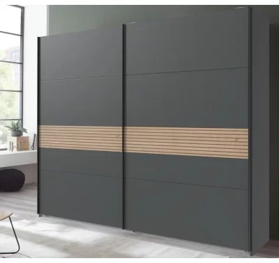 Šatní skříň Rotterdam 225 cm grafit/dub artisan