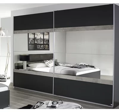 Šatní skříň Penzberg 226 cm v šedé/betonové barvě