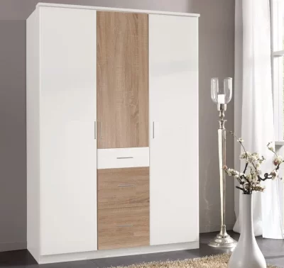 Šatní skříň Joker v bílé a dub sonoma
