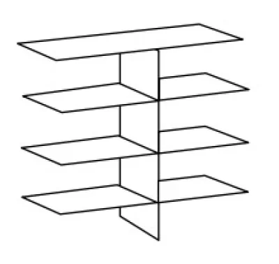 Vnitřní police s příčkou do šatní skříně šedé