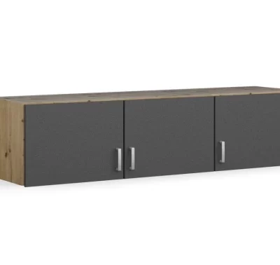 Skříňový nástavec Bremen v dekoru dub artisan a tmavě šedý