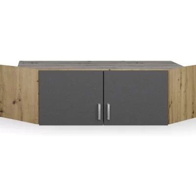 Rohový skříňový nástavec Bremen v dekoru dub artisan/tmavě šedý