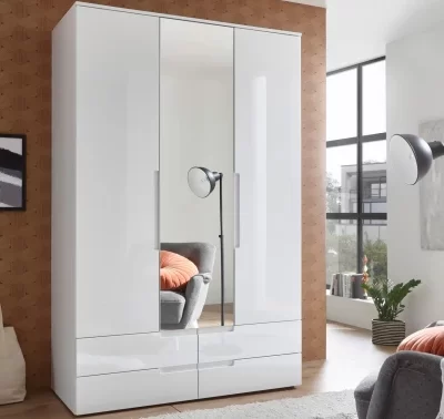 Šatní skříň se zrcadlem a zásuvkami Spice