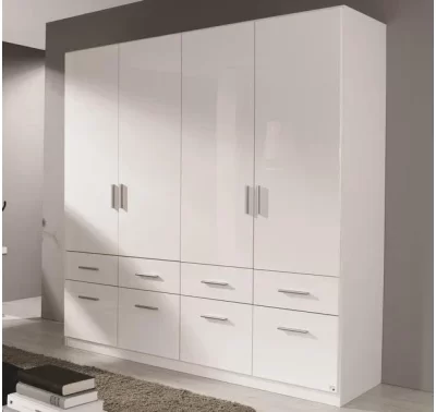 Bílá šatní skříň Celle AN925-3124 s minimalistickým designem